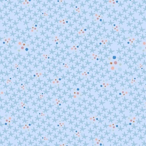 Cosmic stars baby boy nursery pattern - blue background