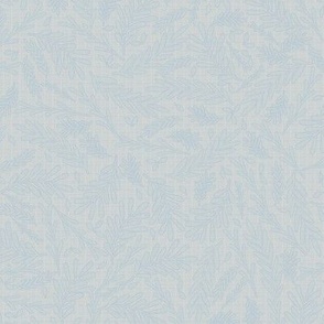 Leaves on Linen, Neutral Leafy Minimalist, Cool Gray Under Pale Blue-Grey
