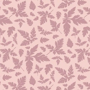 Falling leaves - dusty pink on light pink