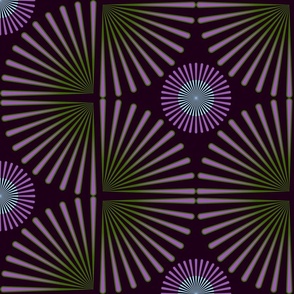 Large scale • Tribal Geometric green & purple