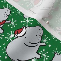 hippopotamus for Christmas hippo holiday present