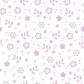 Pastel Purple flowers on White