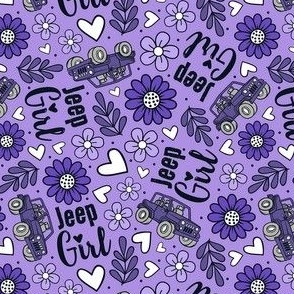 Medium Scale Jeep Girl Floral with Hearts in Purple