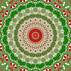Holiday Christmas Mandala Kaleidoscope Medallion Flower
