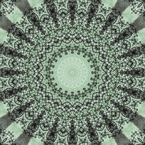 Green Mandala Kaleidoscope Medallion Flower
