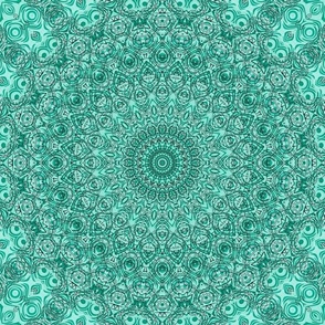 Turquoise Mandala Kaleidoscope Medallion Flower