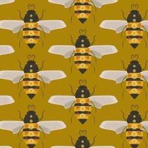 Honey bees / stripe / gold