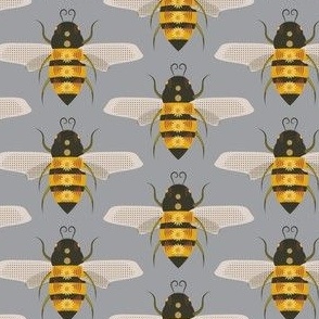 Honey bees / stripe / grey