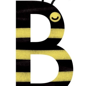 b is for bee - illustrated monogram letter // large scale panel