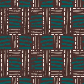 East Fork Night Swim and Molasses - Strokes, Lines, Sewing - Boho Style - Brown and Teal Colorway - Molasses BG