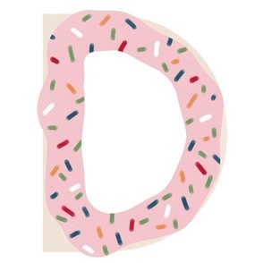 d is for donut - illustrated monogram letter // large scale panel