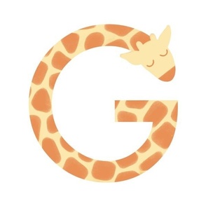 g is for giraffe - illustrated monogram letter // large scale panel