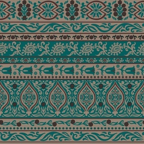 Ethnic motifs in the Indian style.