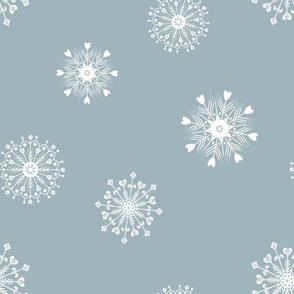 Scandinavian  Snowflakes, Serenity Blue,  Winter Christmas Holiday, Jumbo