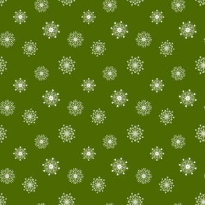 Scandinavian  Snowflakes, Vintage Green,  Winter Christmas Holiday, Medium