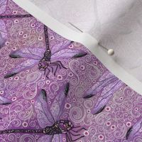 painted watercolor dragonflies // small scale - fuchsia purple