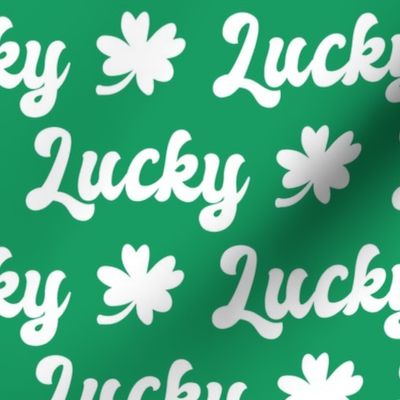 The Luck of The Irish Lucky Irish White and Green Four Leaf Clovers