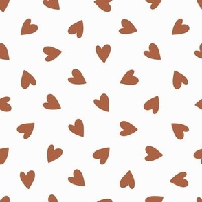 Valentine hearts brown on white 8x8