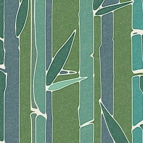 Bamboo Forest - Teal Green Blue