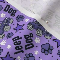 Medium Scale Jeep Dog Paw Prints and Stars in Purple