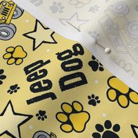 Large Scale Jeep Dog Paw Prints and Stars in  Yellow