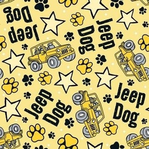 Large Scale Jeep Dog Paw Prints and Stars in  Yellow