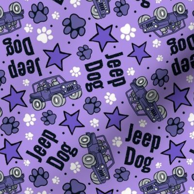 Large Scale Jeep Dog Paw Prints and Stars in Purple