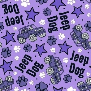 Large Scale Jeep Dog Paw Prints and Stars in Purple