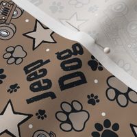 Large Scale Jeep Dog Paw Prints and Stars in Tan