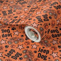 Large Scale Jeep Dog Paw Prints and Stars in Orange
