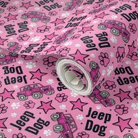 Large Scale Jeep Dog Paw Prints and Stars in  Pink