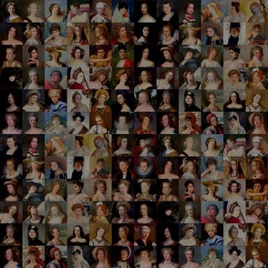 Painted Ladies - [S] Muted Color Mosaic - Portraits of Women - Fine Art History - Small Grid
