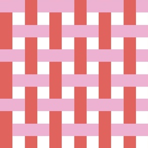 1.5” basketweave/pink and coral/medium