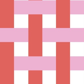 3” basketweave/pink and coral/large