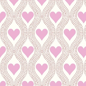 heart ogee/pink hearts/large