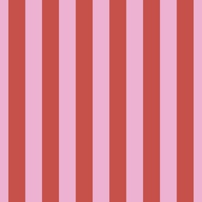 1.5” Valentine red and pink stripes