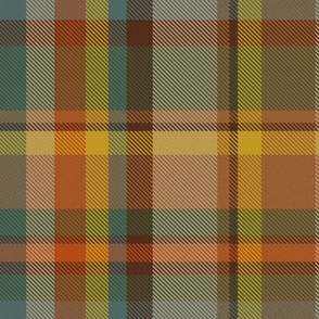 Happy Fall Plaid Twill with Flannel Texture // Large Scale