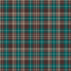 East Fork Night Swim and Molasses - Cozy Tartan Check Plaid - Brown and Teal Colorway