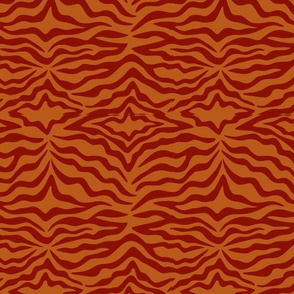 Cowgirl Style Tiger Print Pattern in Coral and Burgundy