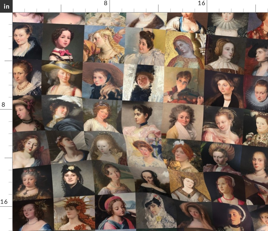 Painted Ladies - [L] Bright Color Mosaic - Portraits of Women - Fine Art 