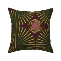 Large scale • Tribal Geometric green & brown