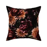 14" Dark Moody Florals - Gothic Real Burgundy Wintry And Autumnal Flowers 1