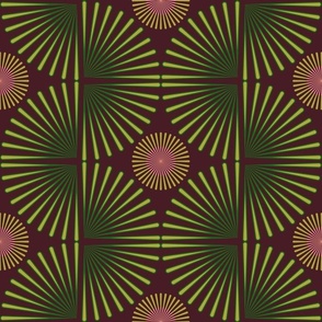 Normal scale • Tribal Geometric green & brown