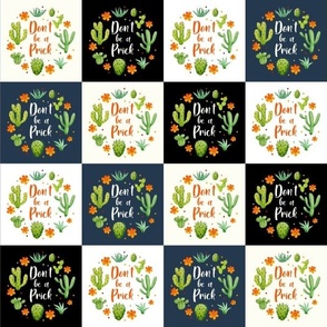 3x3 Panels Don't Be a Prick Sarcastic Cactus for Peel and Stick Wallpaper Swatch Stickers Labels Gift Tags Iron on Patches