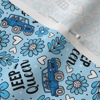 Medium Scale Jeep Queen Floral in Blue