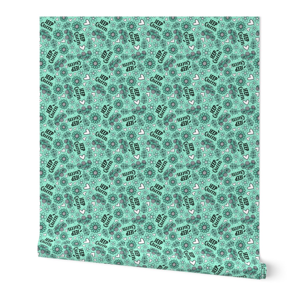 Large Scale Jeep Queen Floral in Mint 