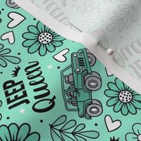 Large Scale Jeep Queen Floral in Mint 