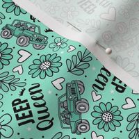 Medium Scale Jeep Queen Floral in Mint 