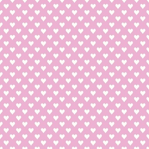 White hearts on pink/small 