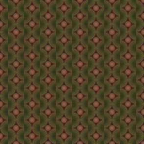 X-small scale • Tribal Geometric green & brown